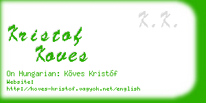 kristof koves business card